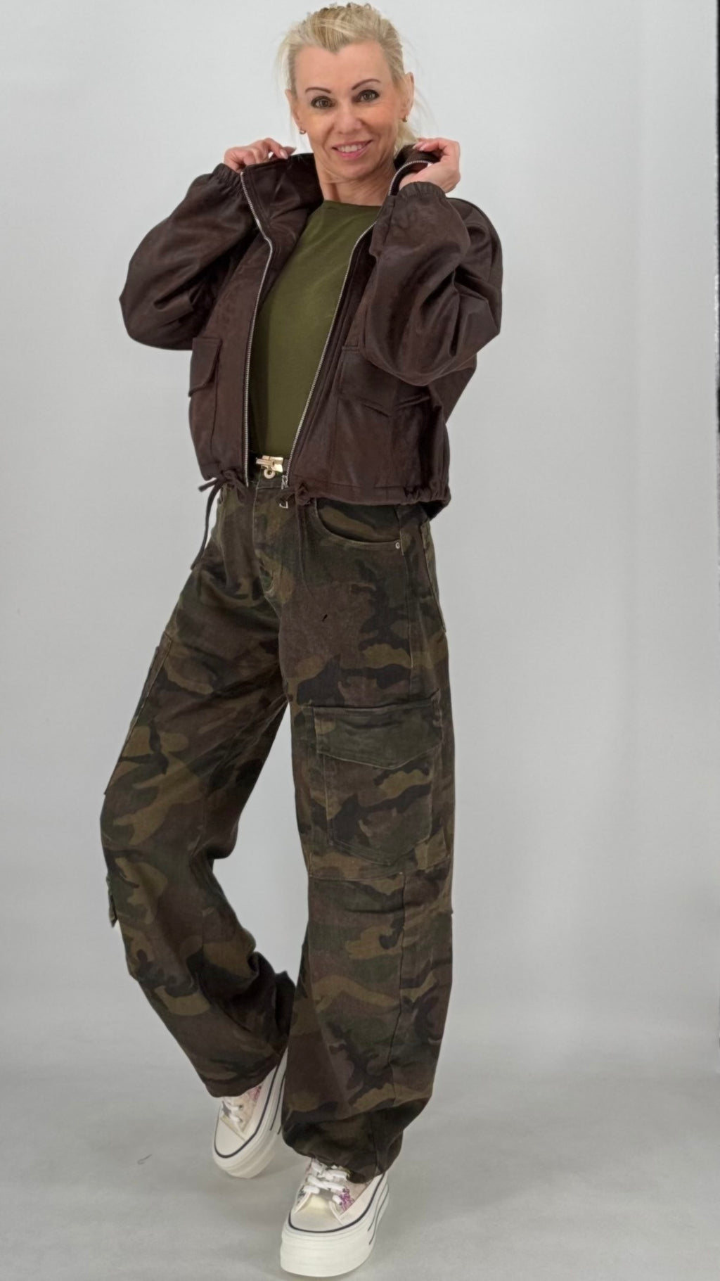 Camouflage Cargo-Hose im lässigen Oversize-Look