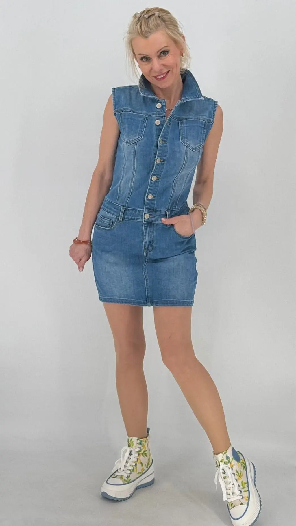 Jeans Kleid, blau - By Elena FashionBy Elena Fashion
