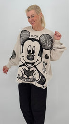 Damen Sweatshirt mit Schwarz-Weiss-Motiv