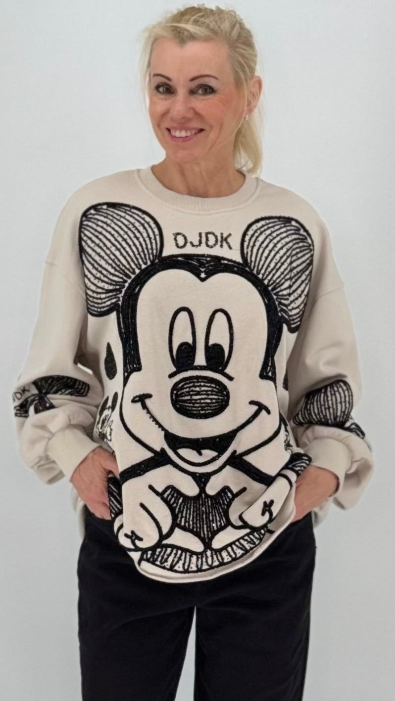 Damen Sweatshirt mit Schwarz-Weiss-Motiv