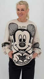 Damen Sweatshirt mit Schwarz-Weiss-Motiv