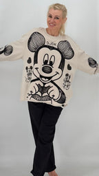 Damen Sweatshirt mit Schwarz-Weiss-Motiv