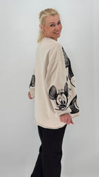 Damen Sweatshirt mit Schwarz-Weiss-Motiv