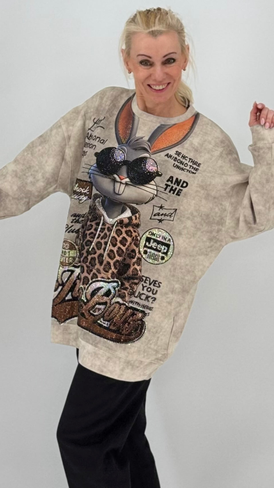 Oversized Sweatshirt mit Statement-Print