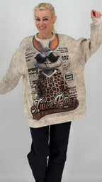 Oversized Sweatshirt mit Statement-Print