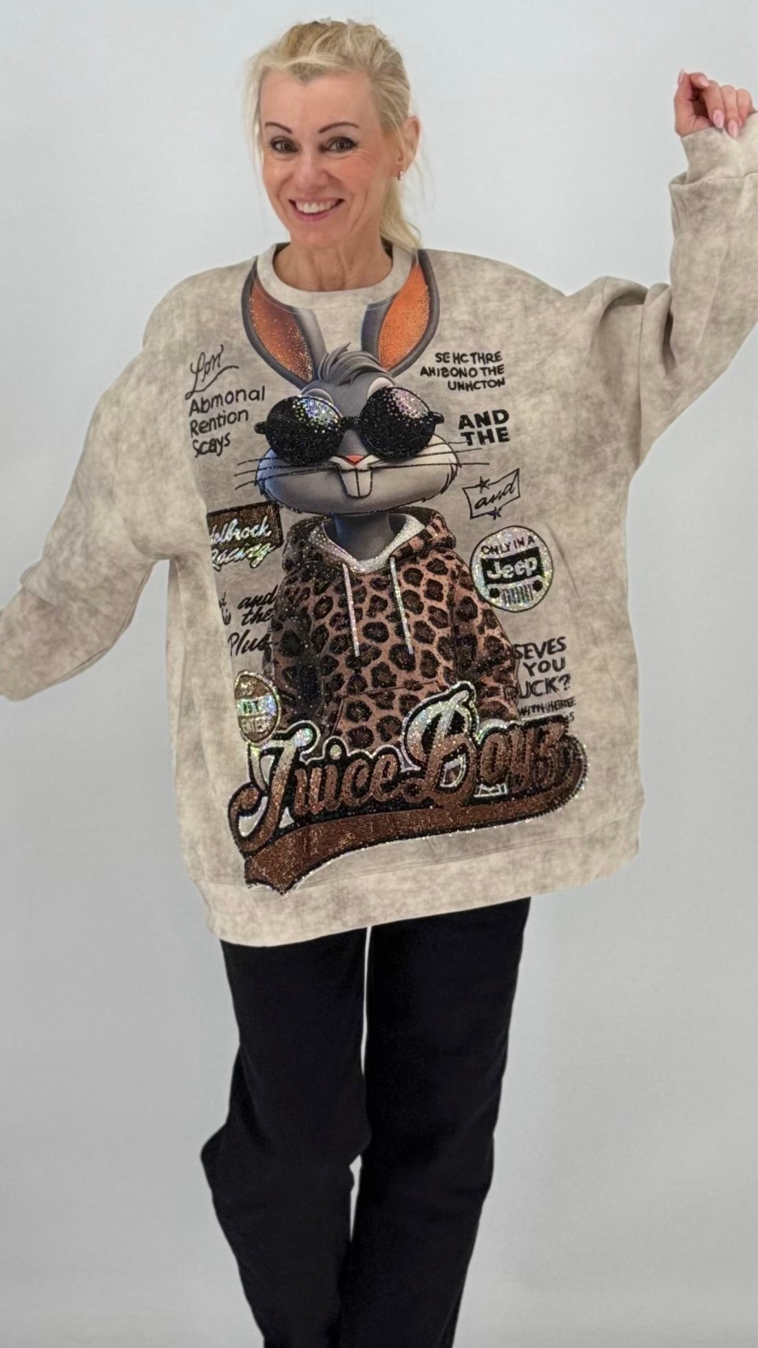 Oversized Sweatshirt mit Statement-Print