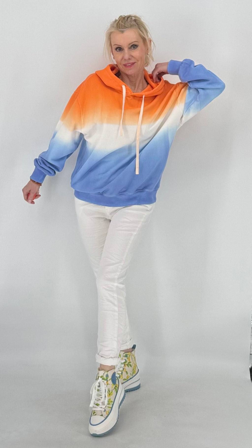 ESViViD Hoodie orange/weiß/blau - By Elena FashionBy Elena Fashion