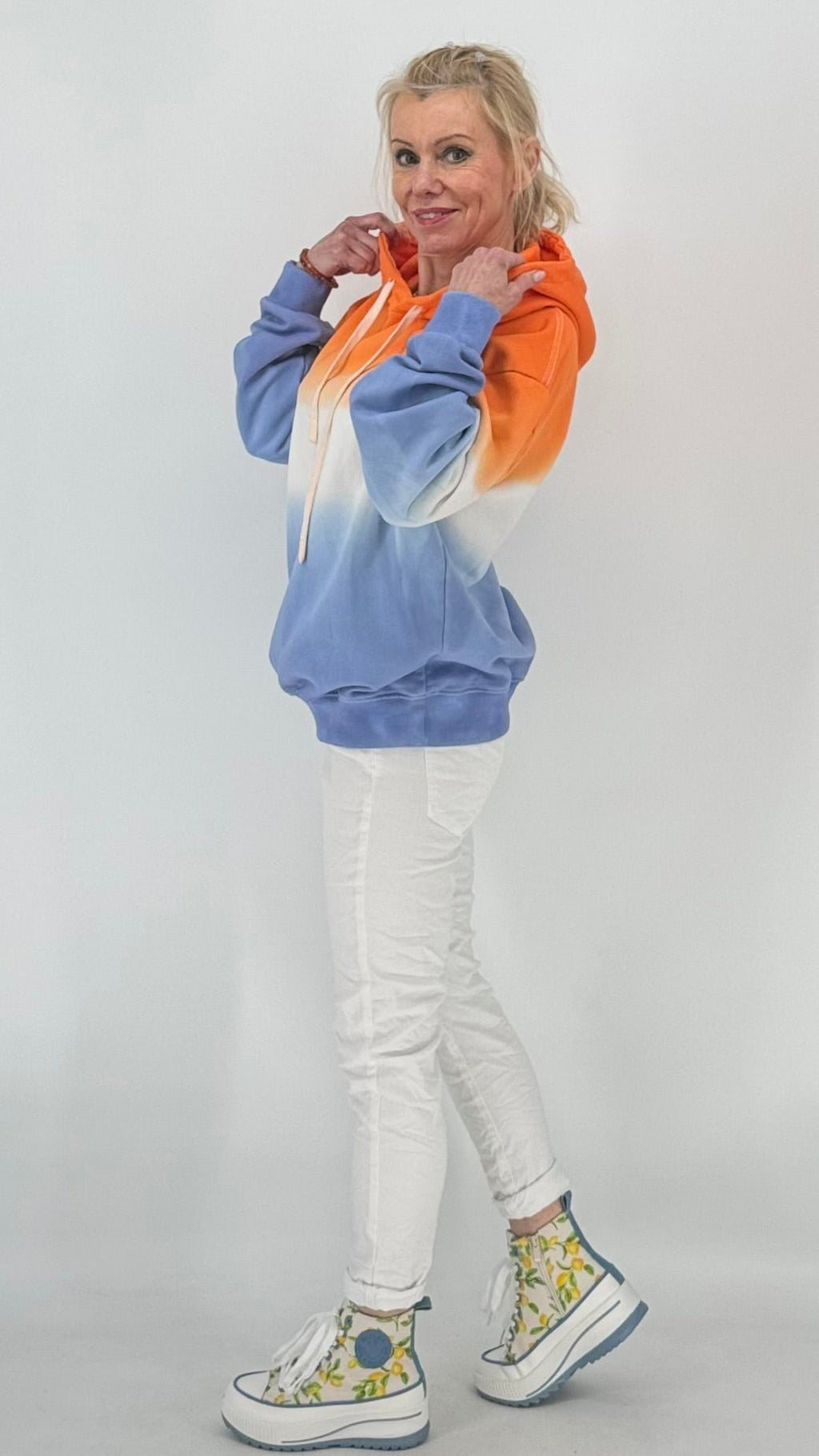 ESViViD Hoodie orange/weiß/blau - By Elena FashionBy Elena Fashion