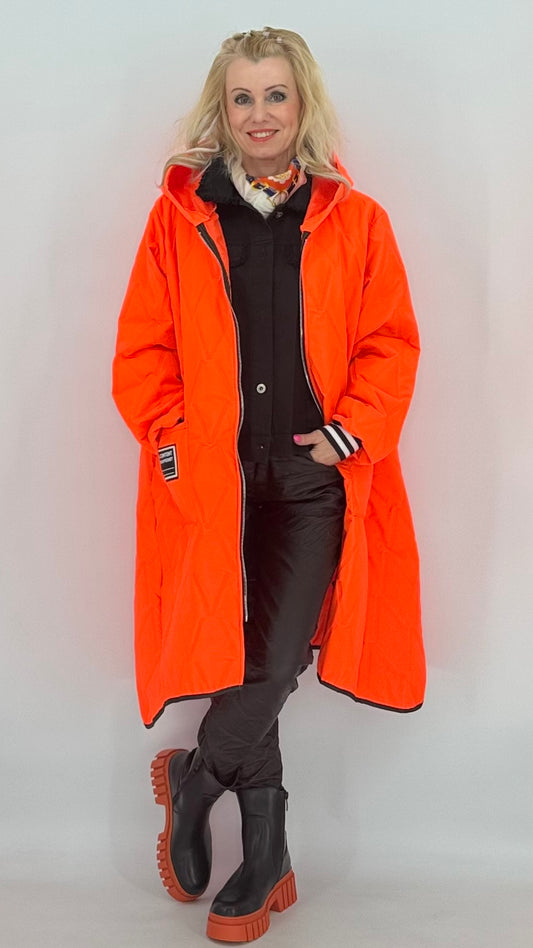 Gesteppter Mantel, orange