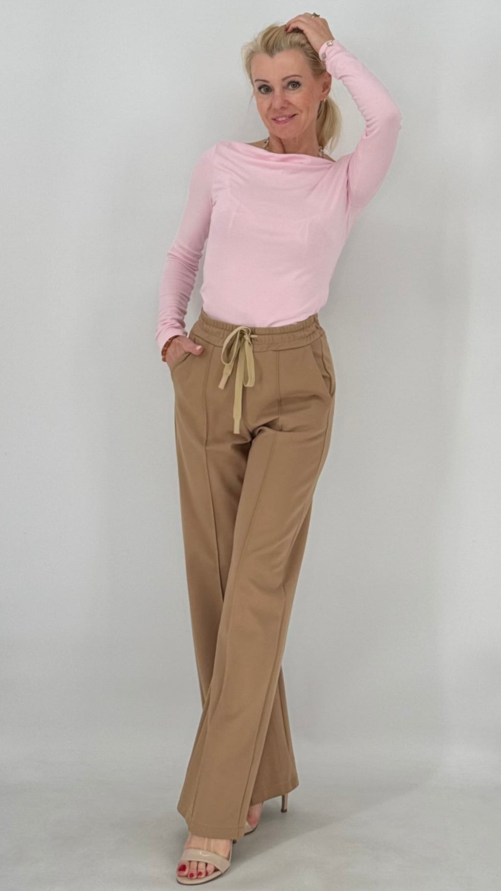 ESViViD Hose mit genähter Bügelfalte, camel