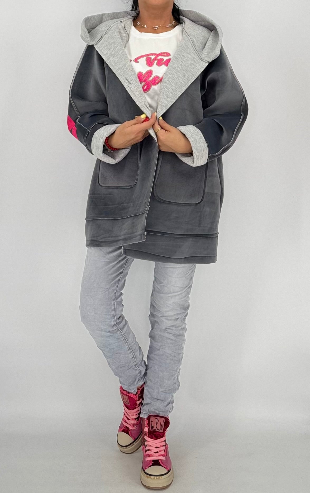 Jacke, "Copenhagen", orange, grün, braun, grau