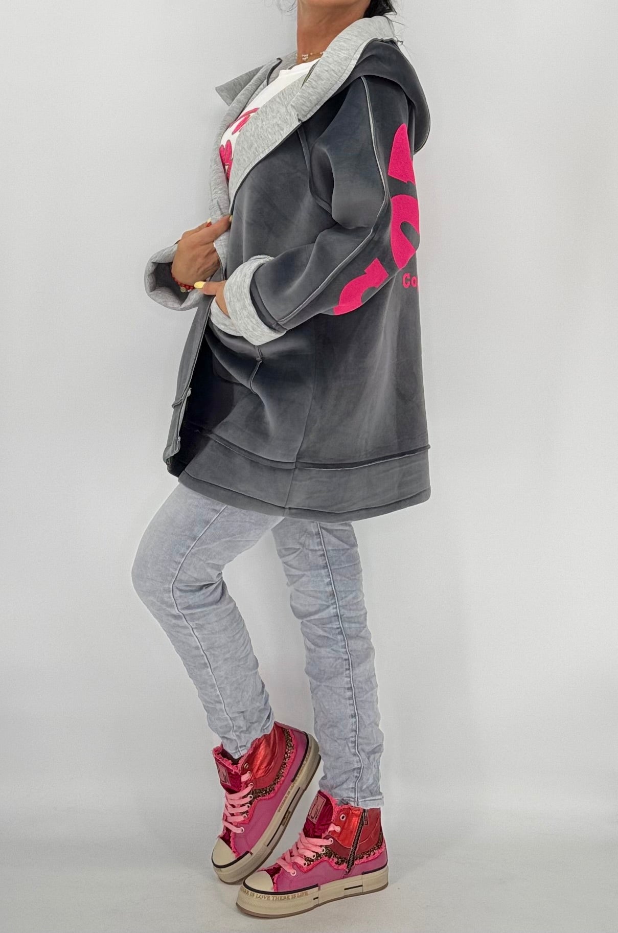 Jacke, "Copenhagen", orange, grün, braun, grau