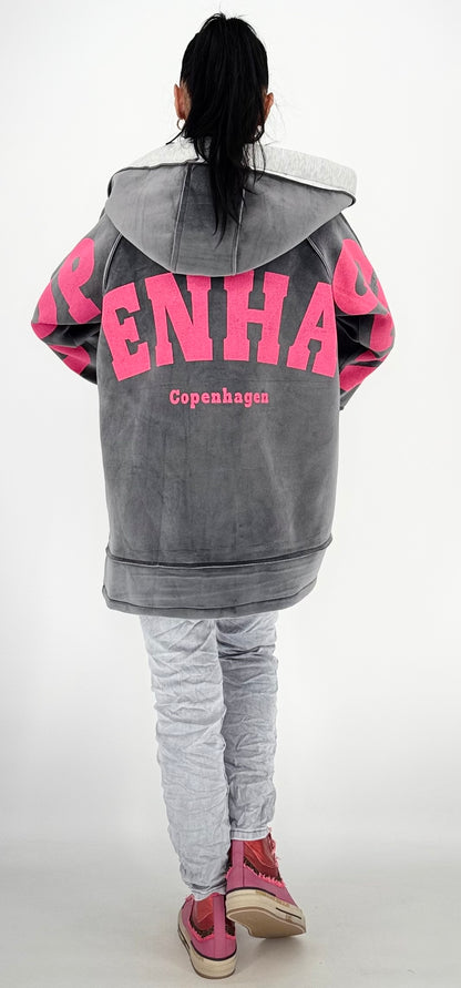 Jacke, "Copenhagen", orange, grün, braun, grau