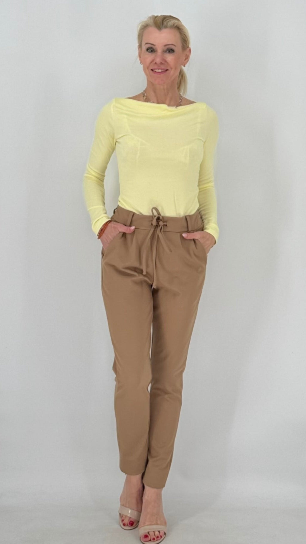 Basic langarm Shirt, schwarz, rot, gelb, rosa, mint
