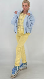 Sommer Strickpullover, weiß, blau - By Elena FashionBy Elena Fashion