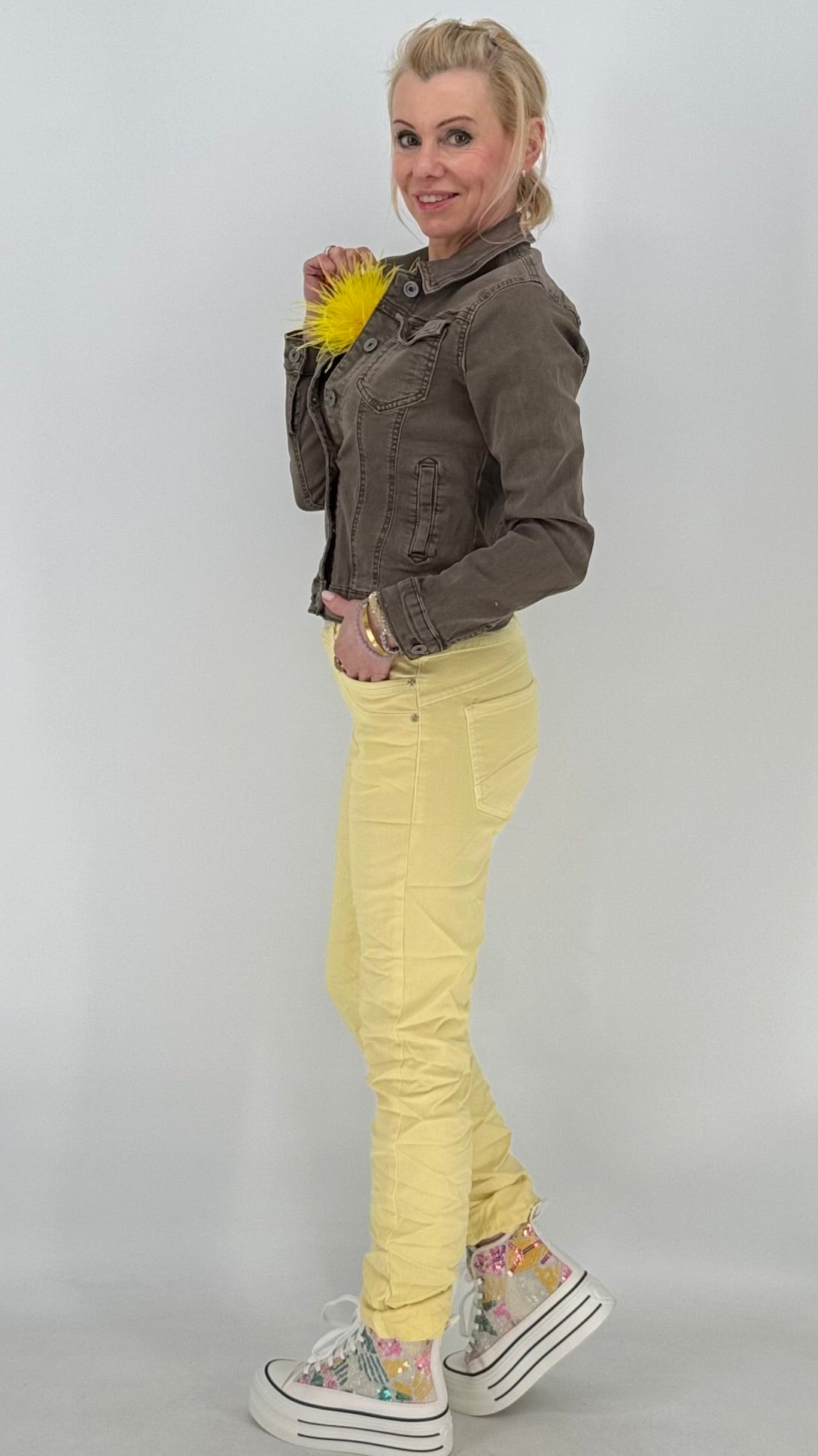 Jeans Jacke "light Denim", braun - By Elena FashionBy Elena Fashion