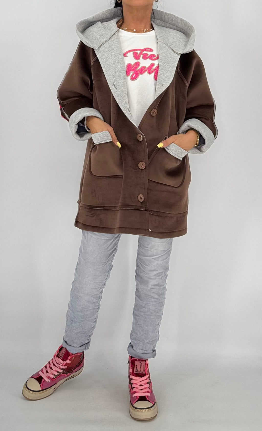 Jacke, "Copenhagen", orange, grün, braun, grau