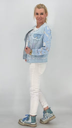 Jeans Jacke mit Spitzenärmeln - By Elena FashionBy Elena Fashion