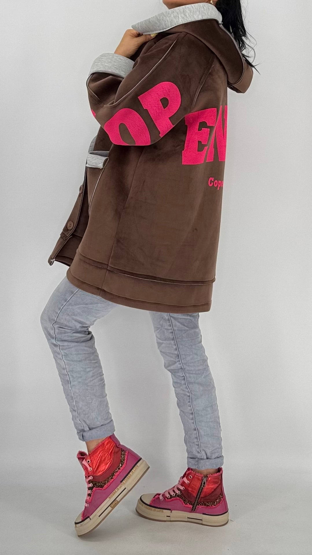 Jacke, "Copenhagen", orange, grün, braun, grau