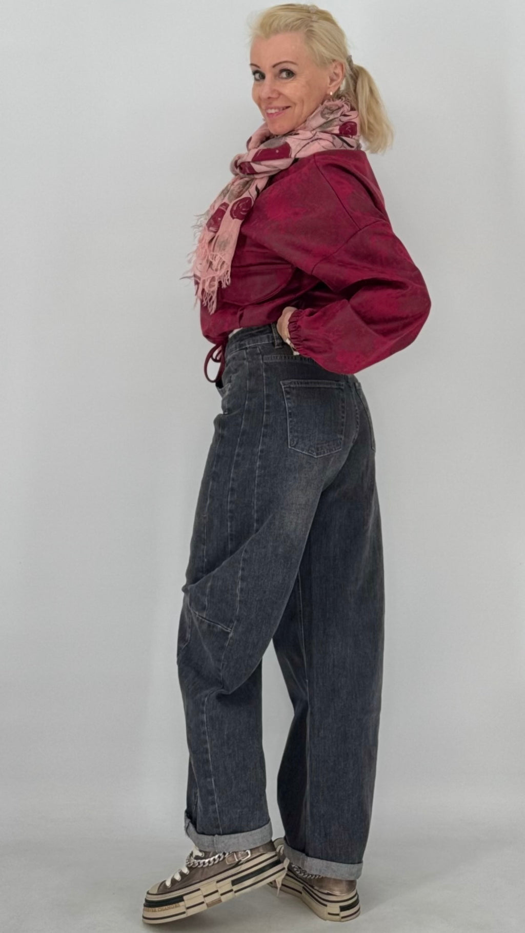 Lässige Wide-Leg Jeans im Vintage-Look