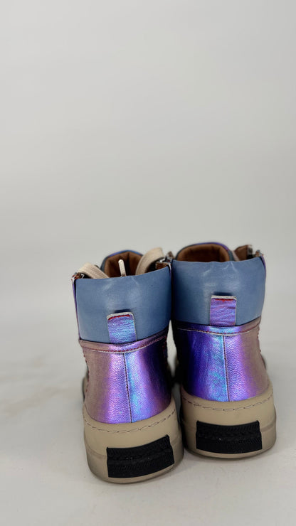 Sneaker Rebecca White  metallic-blau mit Strass X52-3