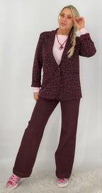 Leo Blazer, braun, bordo, creme