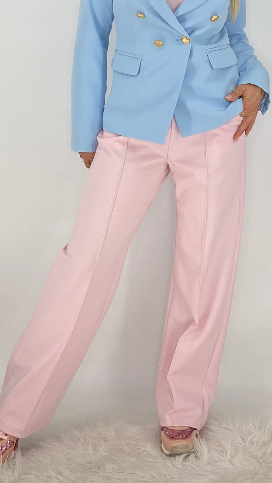 ESViViD Hose mit genähter Bügelfalte in rosa