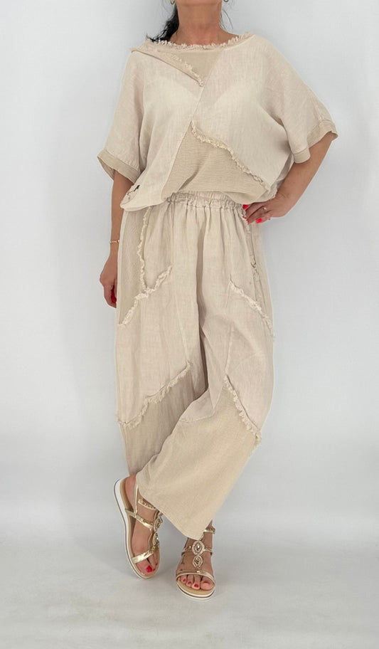 Shirt aus Leinen und Baumwolle, beige