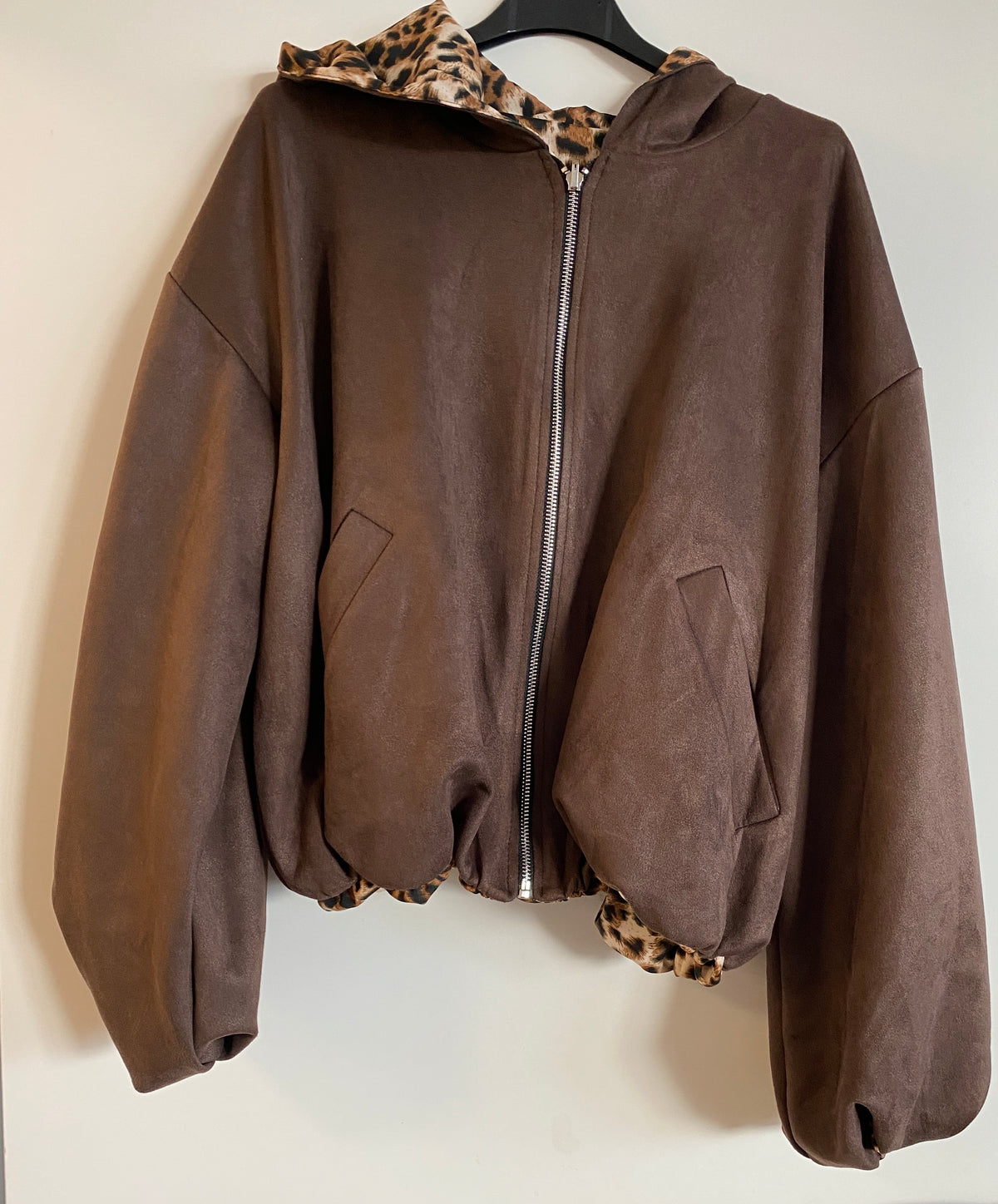 Wende-Kurzjacke mit Leo-Print