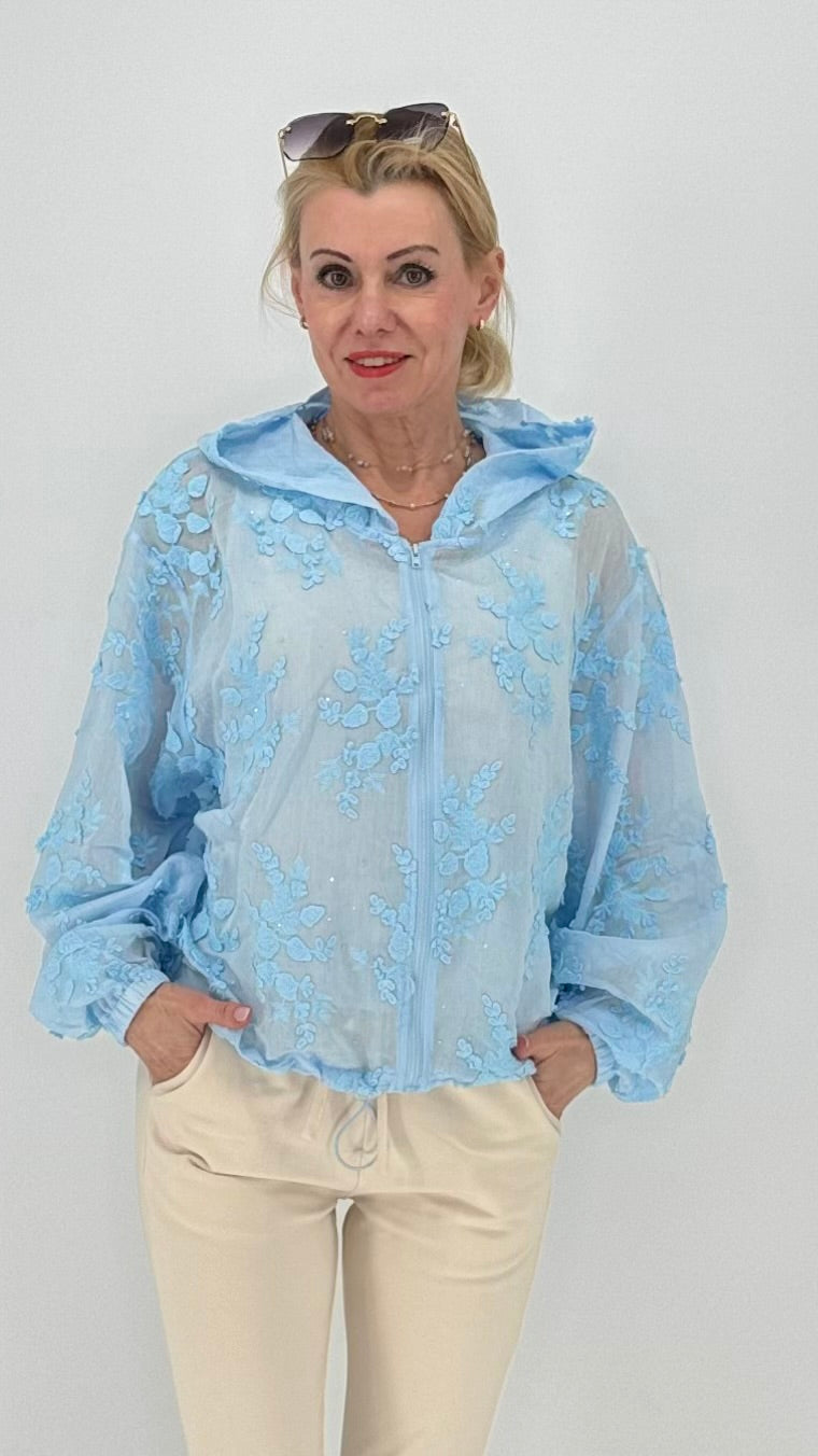 Bomberjacke in Rosa, Gelb, Babyblau