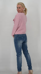 Pullover  Basic in Weiß, Gelb, Rosa