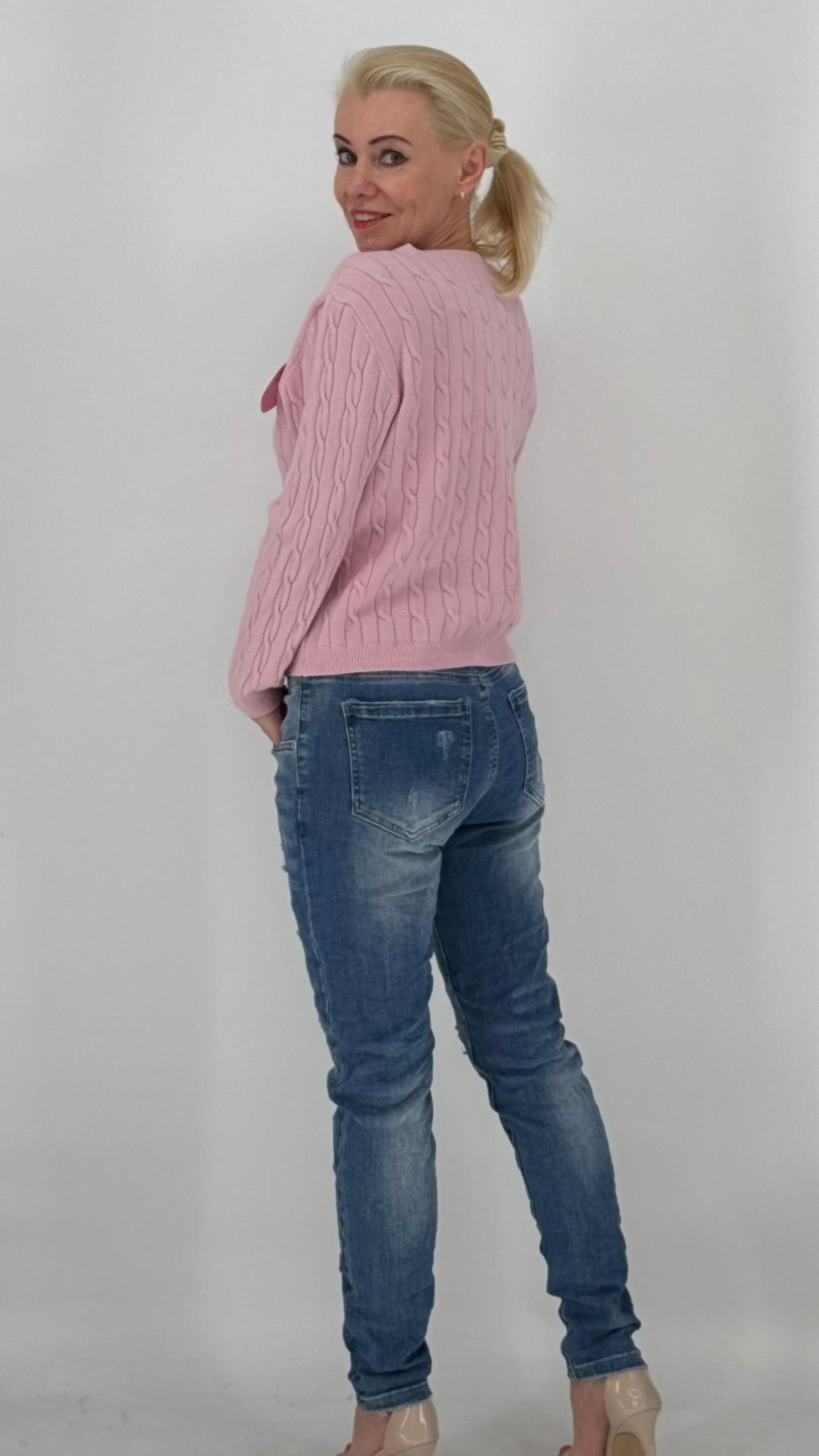 Pullover  Basic in Weiß, Gelb, Rosa