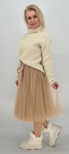 Tüll Rock beige