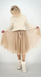 Tüll Rock beige