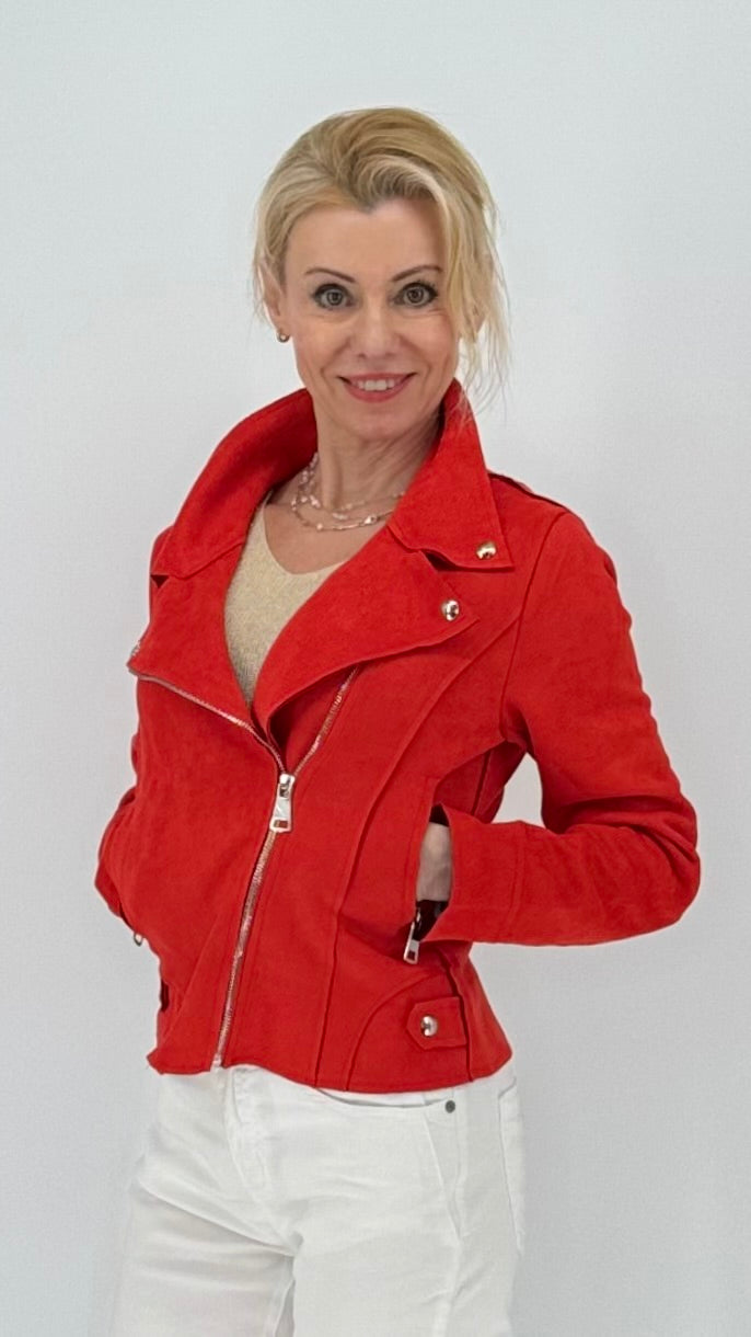 Bikerjacke aus Wildlederimitat
