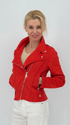 Bikerjacke aus Wildlederimitat