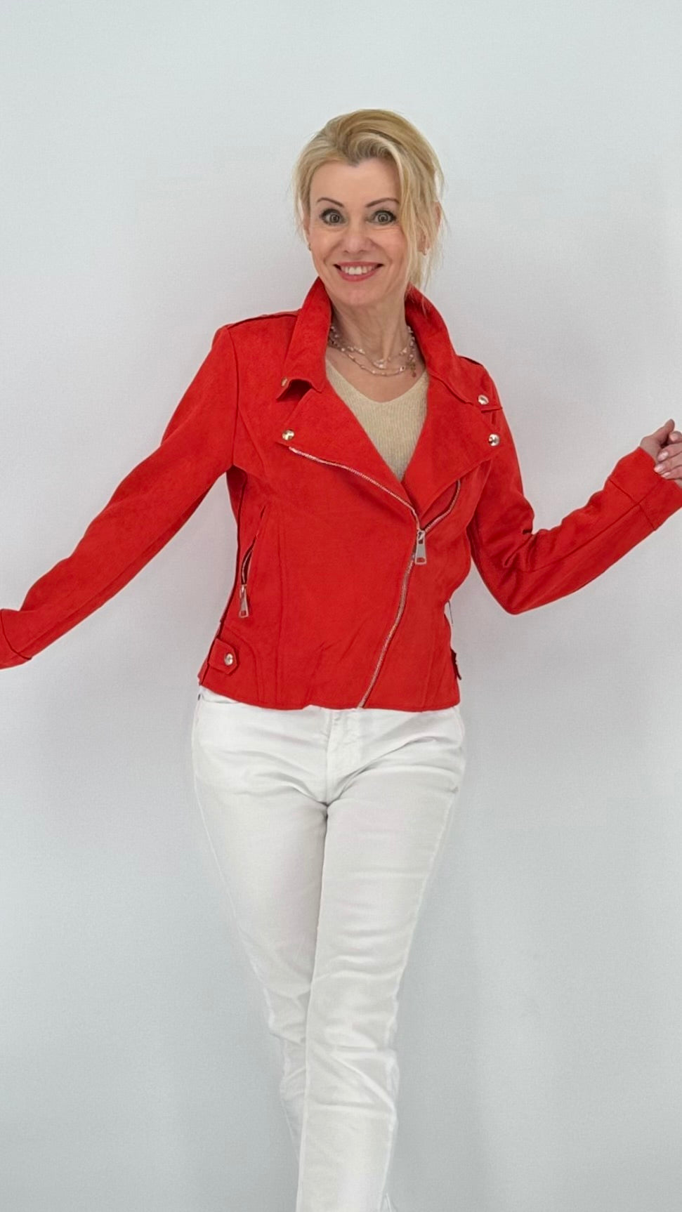 Bikerjacke aus Wildlederimitat