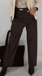 Stylische Jogpants in Wickeloptik in Braun und Schwarz