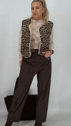 Stylische Jogpants in Wickeloptik in Braun und Schwarz