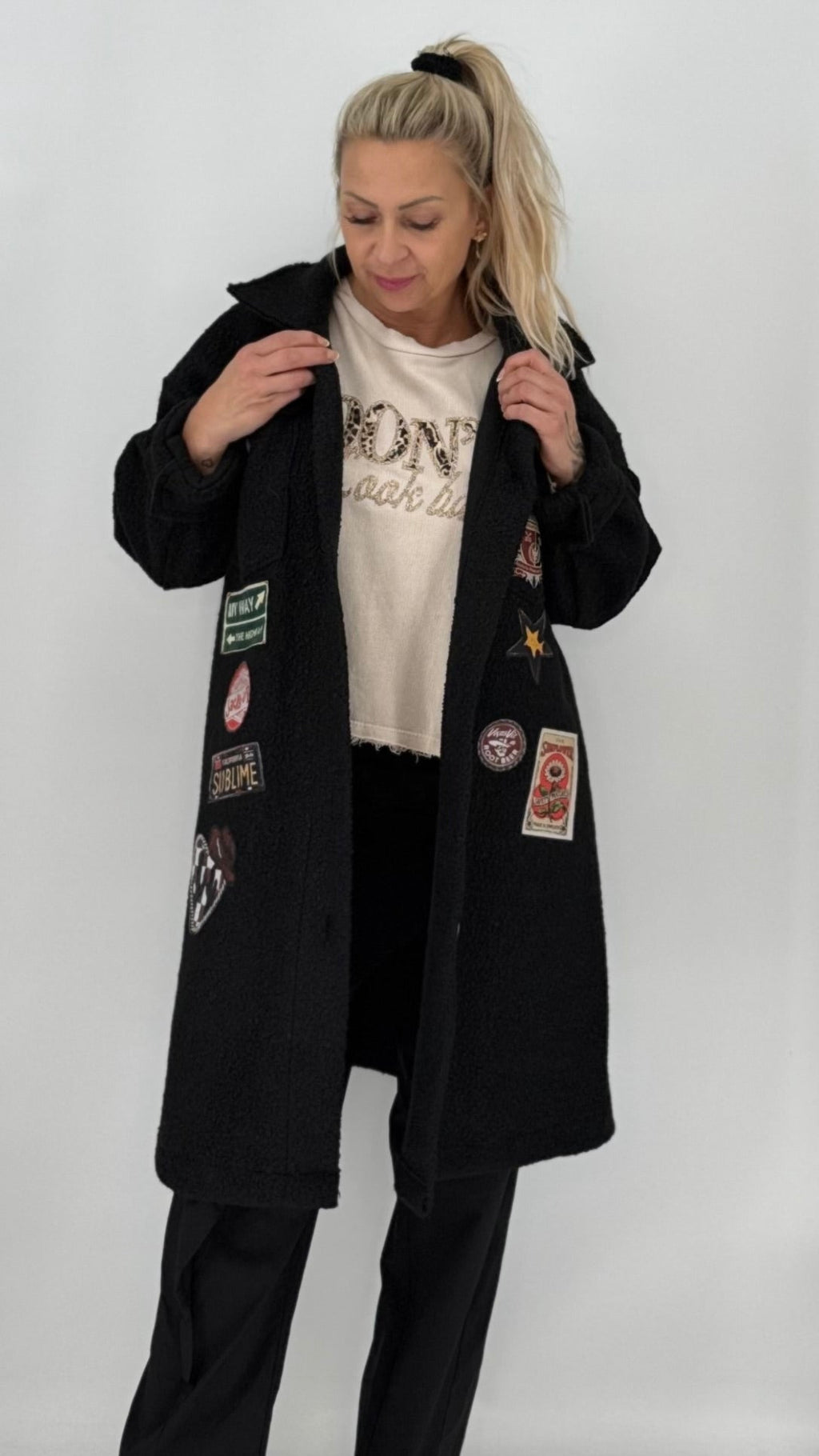 Kuschelige Statement-Jacke mit Patches