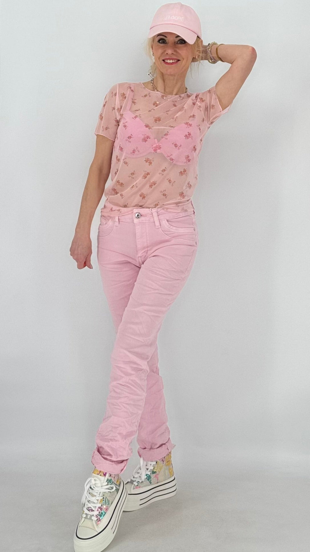Jeans, Jewelly in Rosa, Weiss, Beige - By Elena FashionBy Elena Fashion