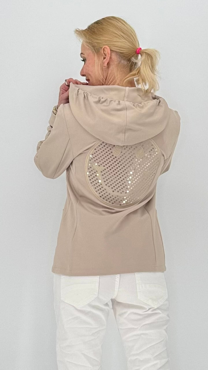 Blazer " Smily" mit Kapuze in Weiß, Schwarz, Beige - By Elena FashionBy Elena Fashion