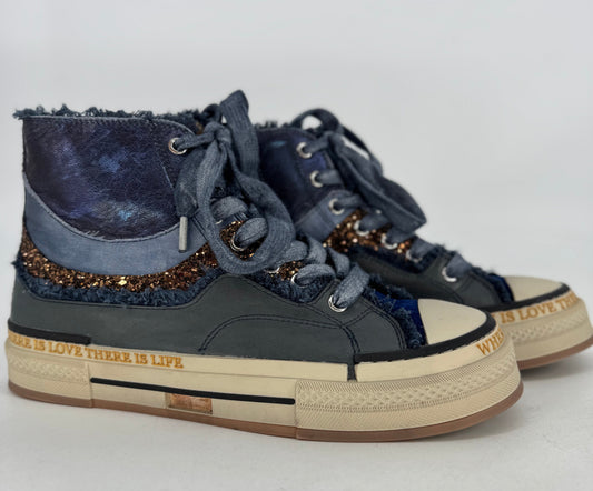 Sneaker Rebecca White Boots XY51-6 blau