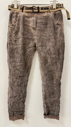 Jogpants mit Gürtel, braun, grau, taupe