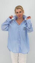 Gestreifte Bluse, blau