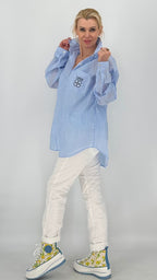 Gestreifte Bluse, blau