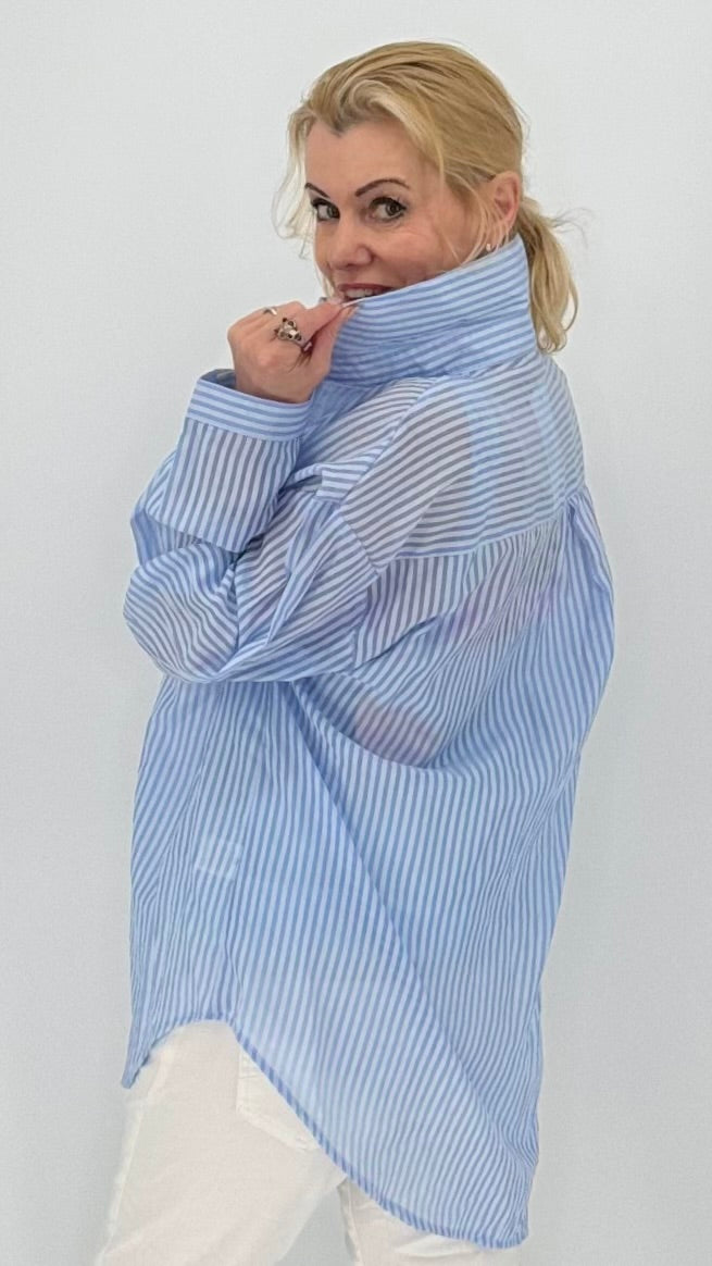 Gestreifte Bluse, blau