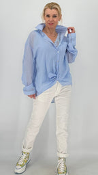 Gestreifte Bluse, blau