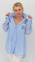 Gestreifte Bluse, blau