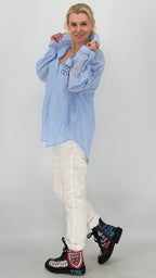 Gestreifte Bluse, blau